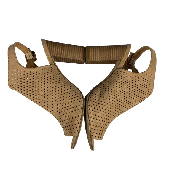 Madden Girl Womens Beckie-C Stacked Heel Peep Toe Dress Sandal Boot Camel Size 8 - Picture 14 of 15